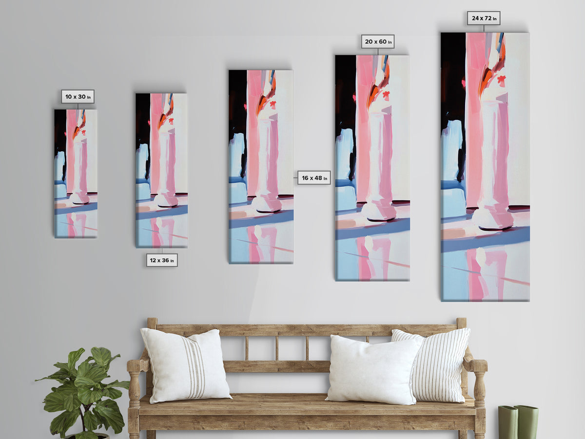 Abstract Chess Piece, Modern Art, Pink and White Decor, Framed Canvas Print, Bold Minimalist, Statement Piece, Office Wall Art