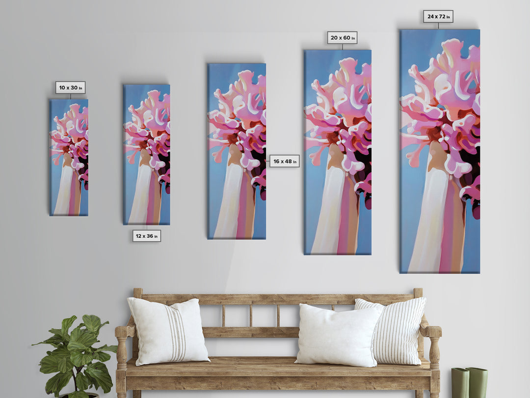 Romantic Bloom, Abstract Flowers, Pastel Art, Canvas Print, Feminine Home Decor, Minimalist Painting, Bedroom Aesthetic, Spring Wall Art