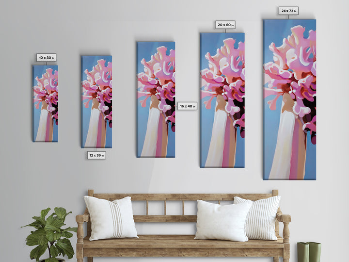 Romantic Bloom, Abstract Flowers, Pastel Art, Canvas Print, Feminine Home Decor, Minimalist Painting, Bedroom Aesthetic, Spring Wall Art