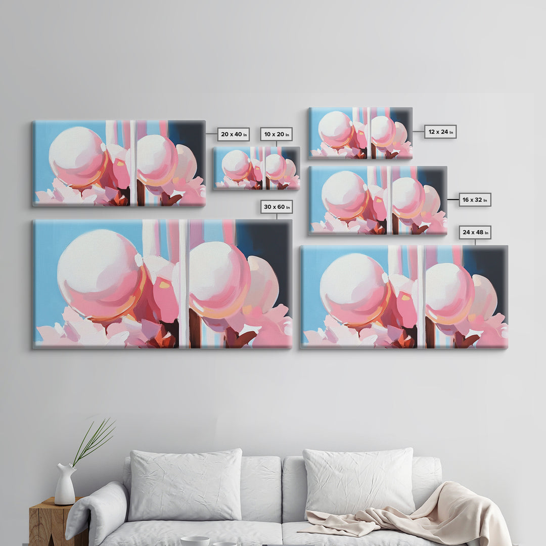 Abstract Sphere Art, Modern Pastel Aesthetic, Surreal Reflection Painting, Dreamy Minimalist Home Decor, Unique Wall Art, Canvas Print