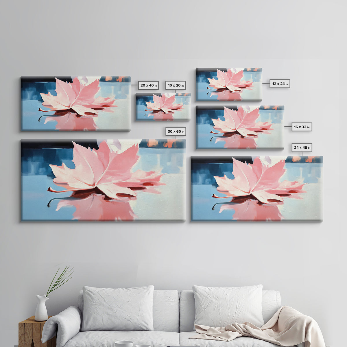 Autumn Leaf, Nature Reflection, Fall Inspired Art, Framed Canvas Print, Cozy Seasonal Wall Decor, Warm Toned Home Aesthetic