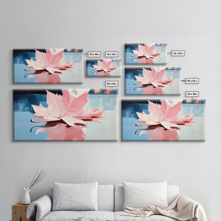 Autumn Leaf, Nature Reflection, Fall Inspired Art, Framed Canvas Print, Cozy Seasonal Wall Decor, Warm Toned Home Aesthetic