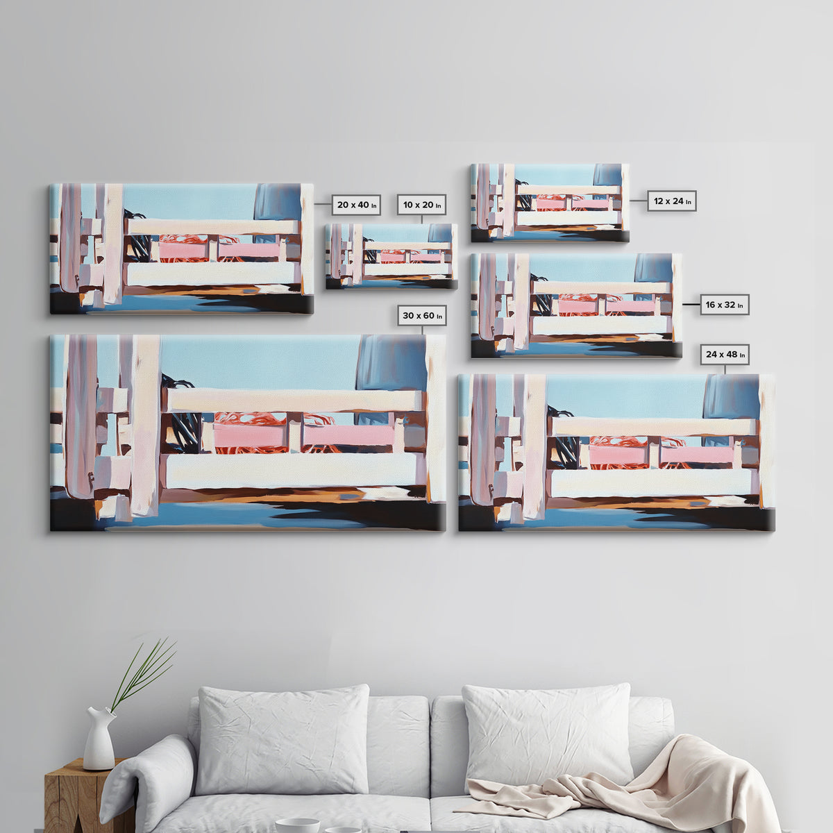 Boardwalk by the Beach, Coastal Landscape Print, Seaside Home Decor, Nautical Beach House, Minimalist Summer Art, Living Room Canvas Print