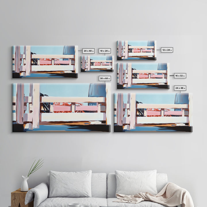 Boardwalk by the Beach, Coastal Landscape Print, Seaside Home Decor, Nautical Beach House, Minimalist Summer Art, Living Room Canvas Print