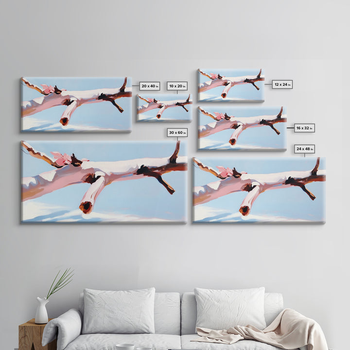 Branch Harmony, Nature Abstract, Earthy Tones, Framed Canvas Print, Bohemian Wall Art, Botanical Decor, Cozy Home Accent, Neutral Artwork