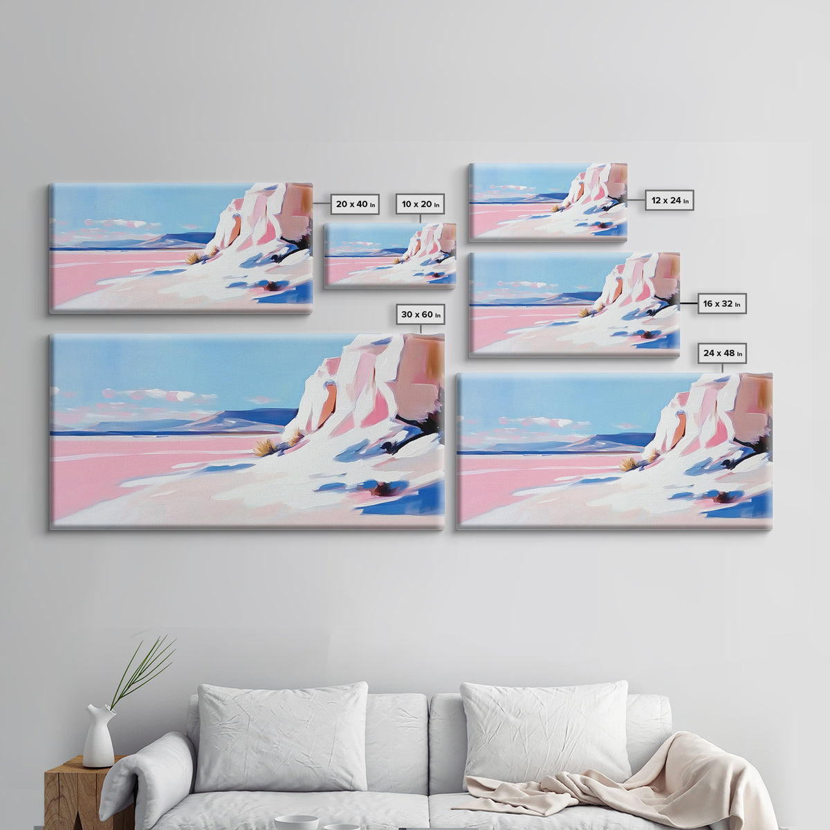 Desert Oasis, Sandstone Cliffs, Southwest Serenity, Canvas Print, Boho Wall Art, Earthy Decor, Rustic Bedroom Art, Scenic Escape