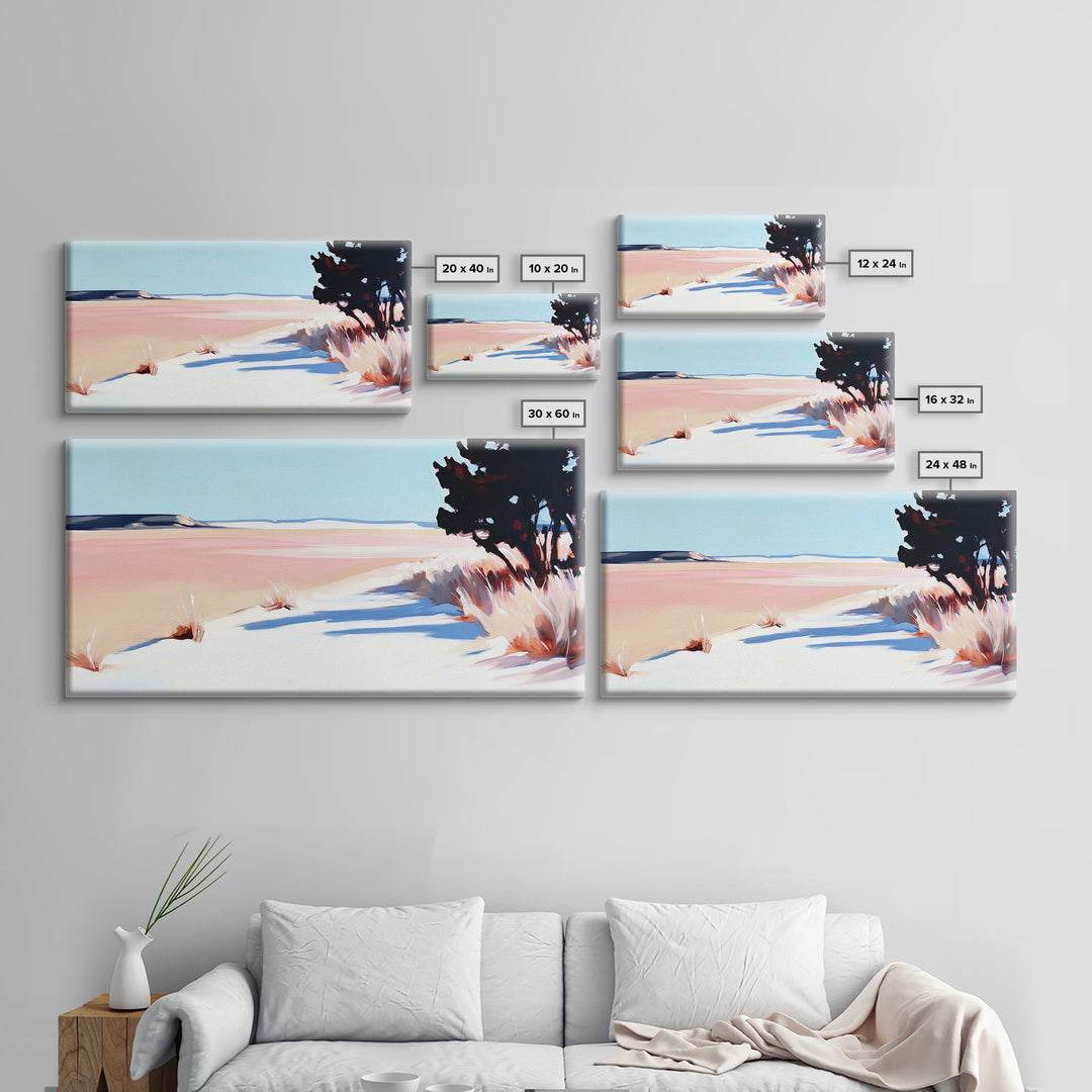 Desert Pathway, Minimalist Landscape Art, Warm Pastel Print, Earthy Aesthetic, Rustic Wall Decor, Bedroom Art, Canvas Print