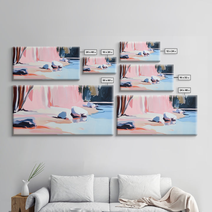 Rocky Beach, Nature Scene, Framed Canvas Print, Minimalist Seascape, Ocean Wall Art, Earthy Home Decor, Modern Coastal Art, Office