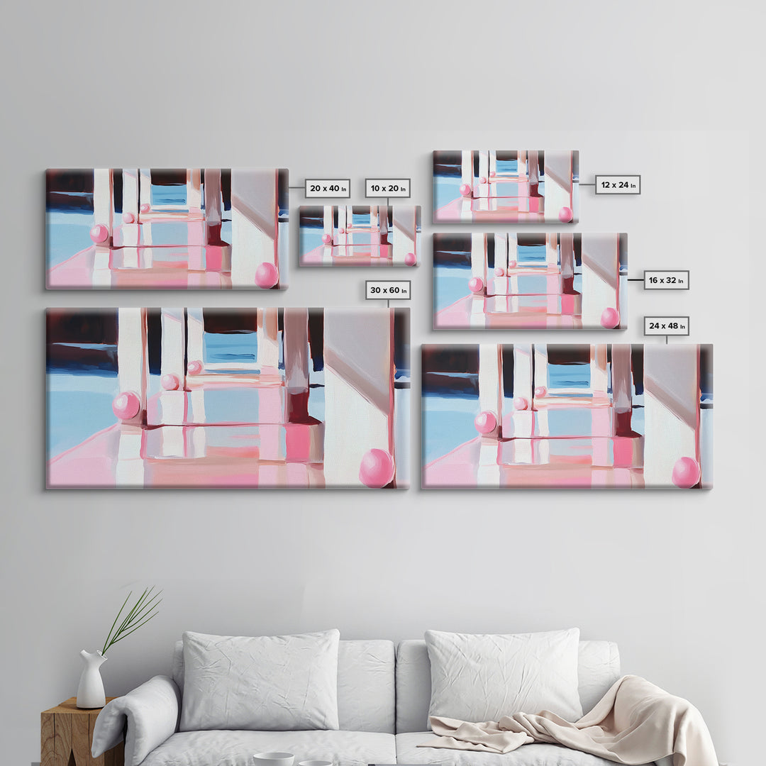 Dockside Reflections, Coastal Living Art, Minimalist Waterscape, Serene Harbor Scene, Nautical Theme, Canvas Print, Office Wall Art