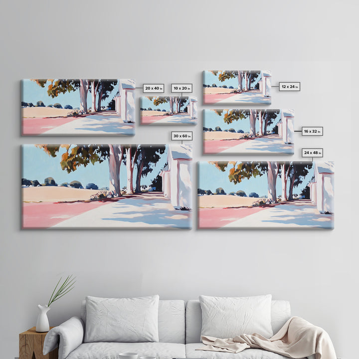 Country Road, Rural Landscape, Serene Nature, Golden Fields, Rustic Farmhouse, Countryside Charm, Warm Autumn Hues, Canvas Print