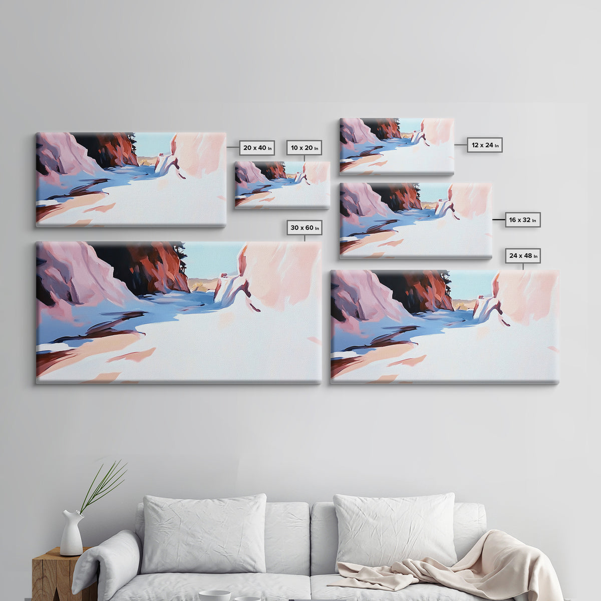 Canyon Landscape, Desert Painting, Western Wall Art, Nature Inspired Decor, Earth Tone Artwork, Framed Canvas Print, Boho Home Aesthetic