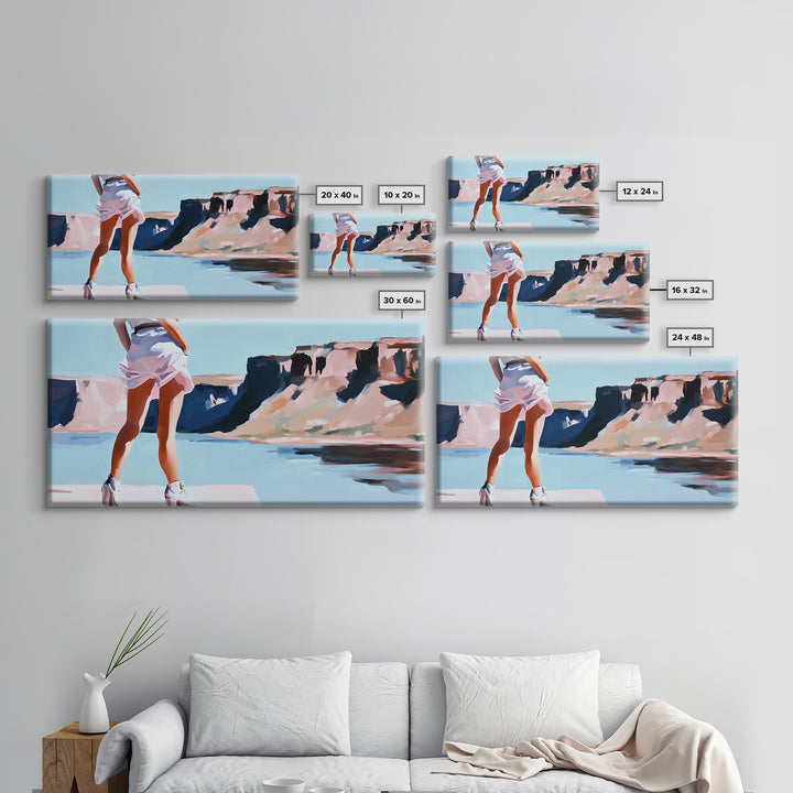 Desert Hike, Canyon View, Travel Photography Art, Adventure Aesthetic, Wanderlust Inspired Decor, Modern Boho Style, Framed Canvas Print