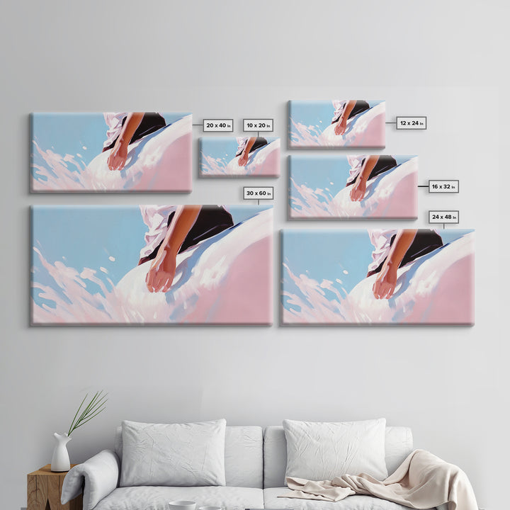 Ocean Breeze, Surreal Splash, Coastal Aesthetic, Modern Beach Art, Nautical Decor, Bedroom Wall Art, Dreamy Pastel Art, Canvas Print