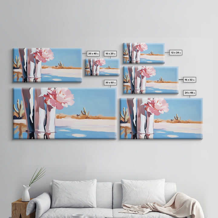 Cactus Blooms, Desert Flowers, Southwestern Serenity, Canvas Print, Floral Art, Pastel Tones, Nature Wall Art, Boho Decor, Minimalist Aesthetic