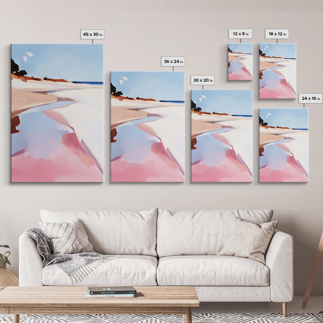 Beach Serenity, Coastal Art, Abstract Seascape, Modern Home Decor, Minimalist Ocean, Canvas Print, Living Room Wall Art, Beach House