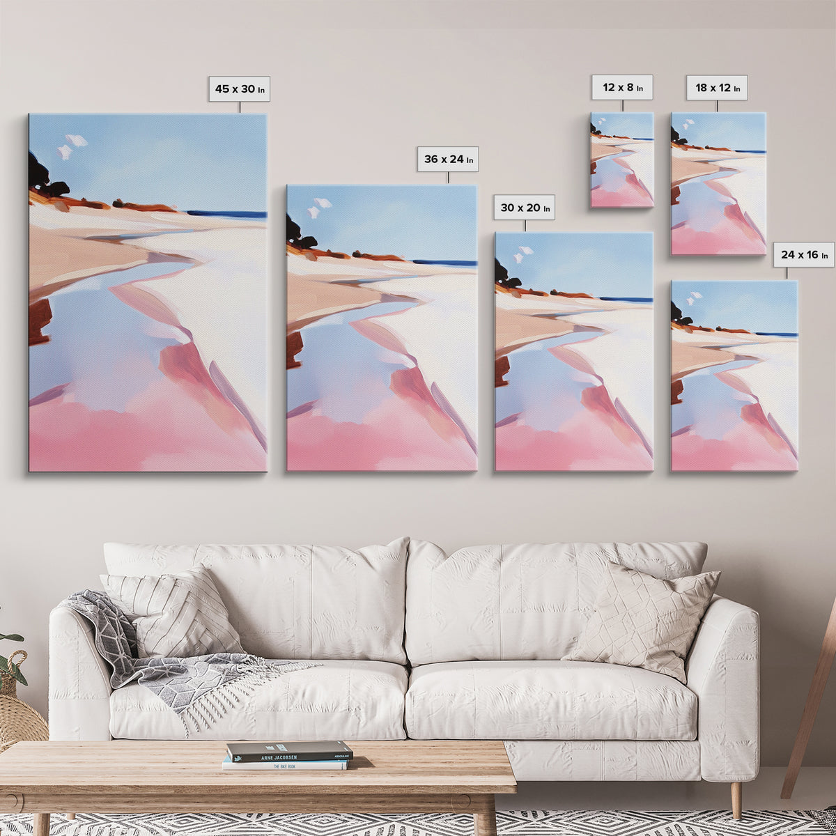 Beach Serenity, Coastal Art, Abstract Seascape, Modern Home Decor, Minimalist Ocean, Canvas Print, Living Room Wall Art, Beach House