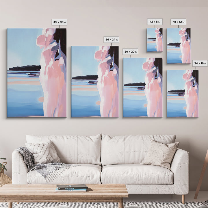 Beach Cliff, Coastal Landscape, Seascape Painting, Canvas Print, Modern Wall Art, Ocean Decor, Minimalist Art, Living Room Wall Art