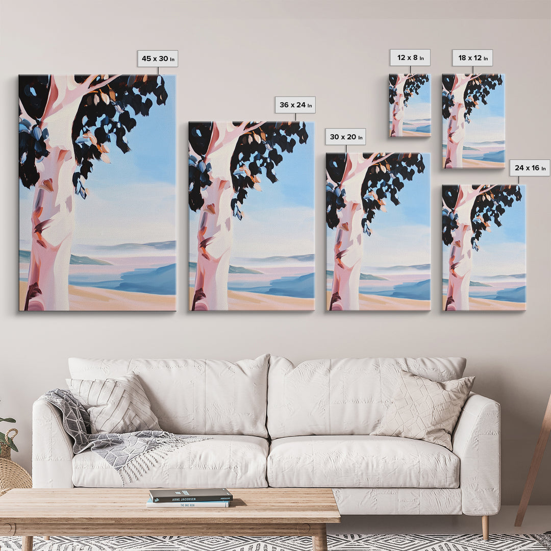 Birch Tree, Forest Wall Art, Nature Inspired Decor, Scandinavian Aesthetic, Woodland Theme, Earthy Tones, Canvas Print, Serene Landscape