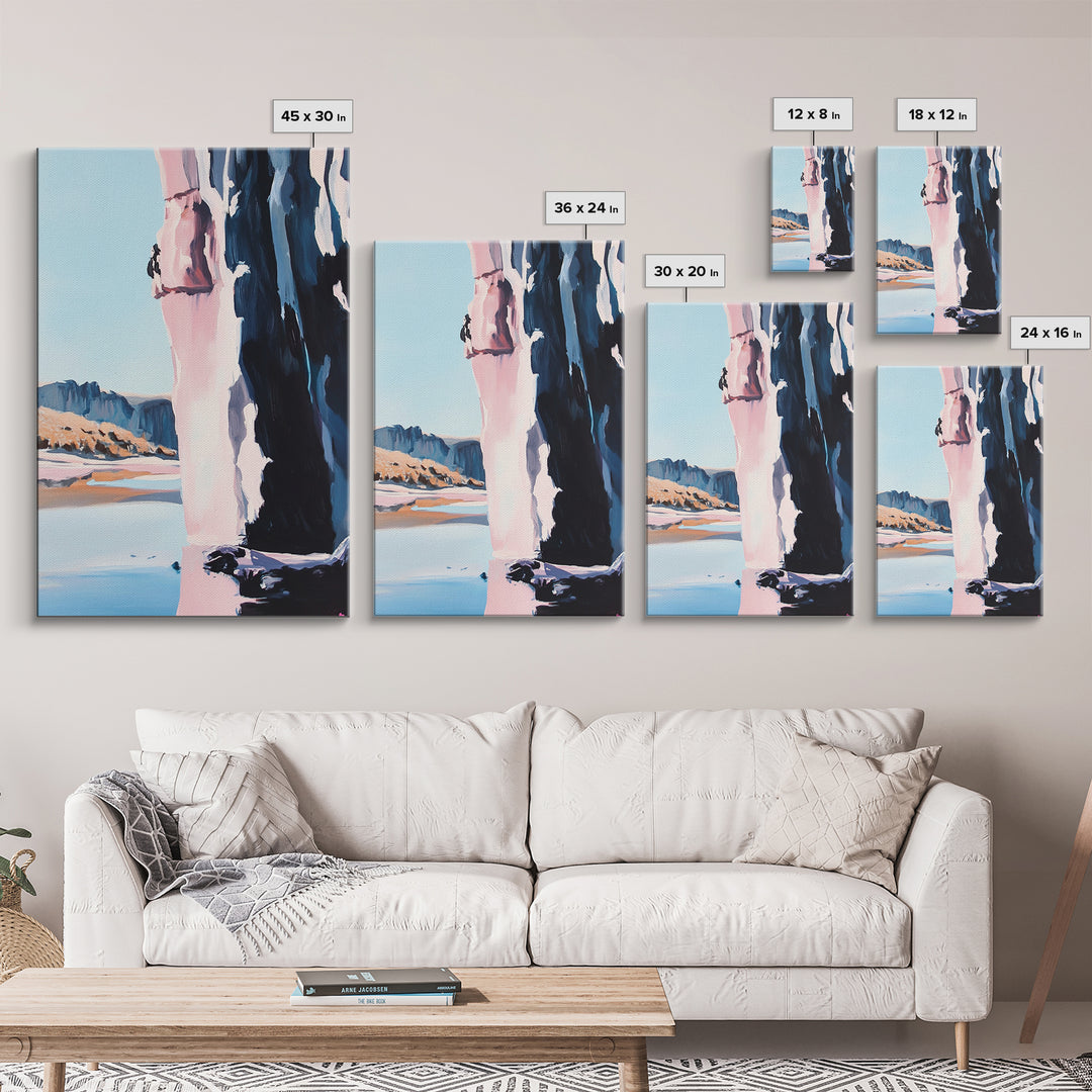 Canyon Cliff, Nature Print, Desert Landscape, Travel Wall Art, Framed Canvas Print, Boho Decor, Southwest Aesthetic, Modern Minimalism