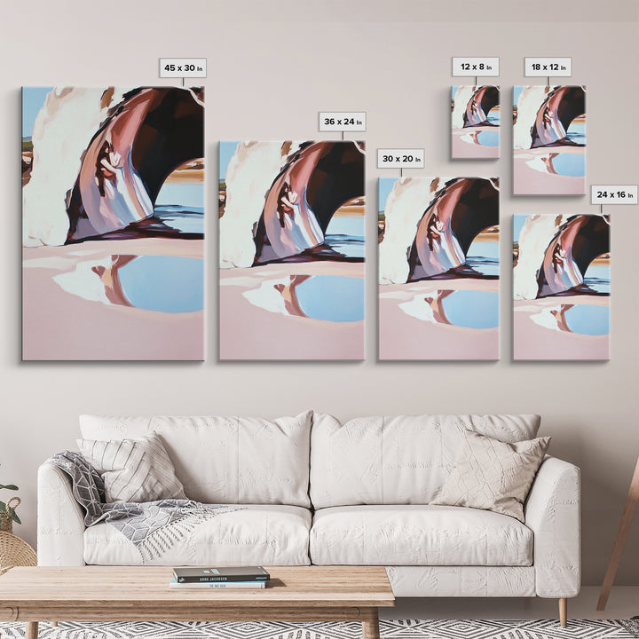 Desert Arch, Dreamy Reflection, Surreal Landscape, Boho Wall Art, Nature Inspired, Earthy Decor, Framed Canvas Print, Bedroom