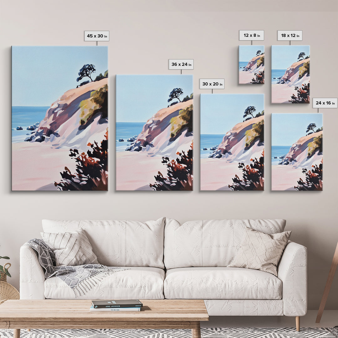 Coastal Cliffs, Ocean View, Seascape, Canvas Print, Beach Wall Art, Modern Home Decor, Minimalist Artwork, Bedroom Wall Art