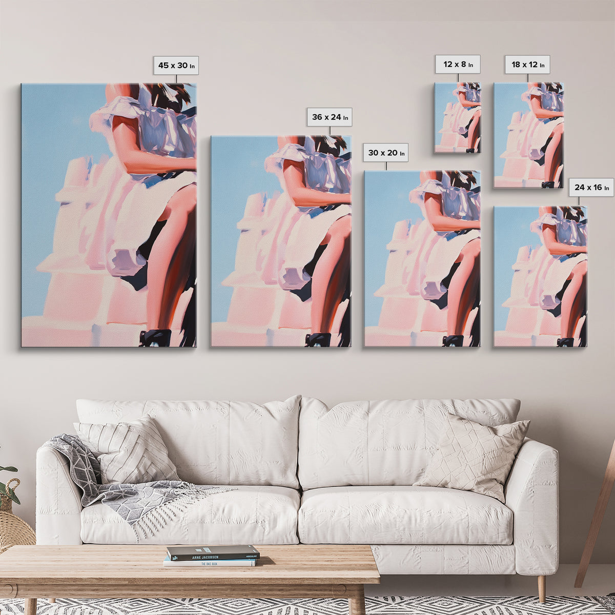 Dreamy Dress, Feminine Fashion, Soft Romantic Art, Framed Canvas Print, Boho Wall Decor, Modern Minimalist Artwork, Bedroom Wall Art