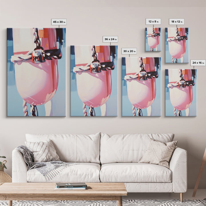 Nautical Buoy, Marine Rope Art, Coastal Abstract Painting, Nautical Home Decor, Framed Canvas Print, Ocean Inspired Wall Art