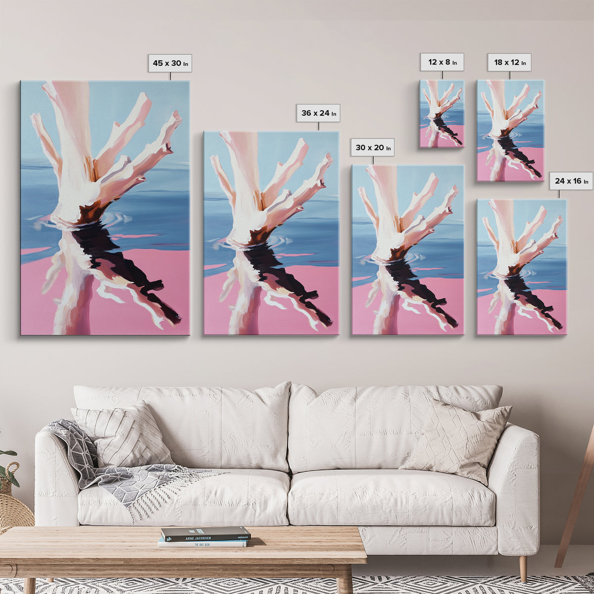 Abstract, Ocean Reflection, Coastal Art, Canvas Print, Modern Beach Wall Art, Minimalist Decor, Water Painting, Living Room Wall Art