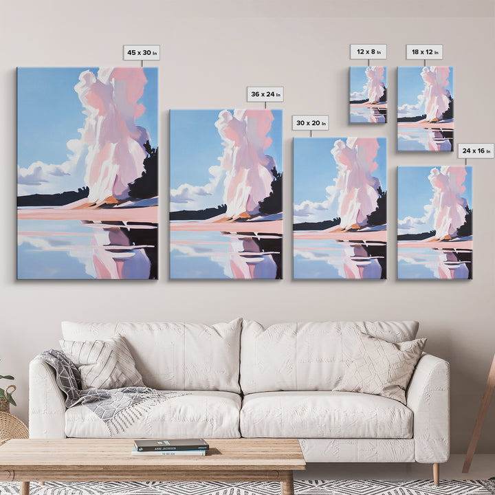 Cloud Reflection, Sky and Water Art, Dreamy Seascape Print, Framed Canvas Print, Serene Coastal Decor, Modern Nature Artwork