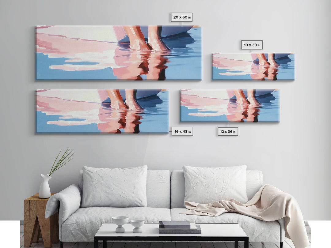 Beach Reflections, Sunset Art, Coastal Wall Decor, Canvas Print, Pastel Seascape, Ocean Painting, Bedroom Wall Art, Beach Art