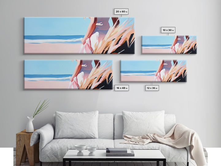 Ocean Breeze, Coastal Woman, Serenity Art, Beach Aesthetic, Canvas Print, Boho Wall Art, Relaxing Bedroom Wall Decor