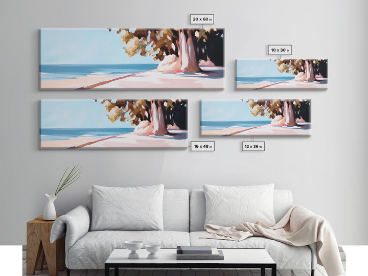 Beach Horizon, Coastal Escape, Tranquil Ocean Art, Seaside Aesthetic, Relaxing Home Decor, Bohemian Summer Vibes, Canvas Print