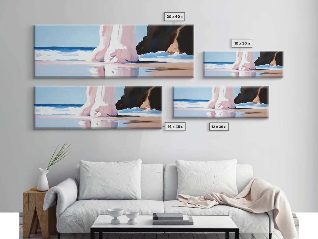 Ocean Reflection, Coastal Dreamscape, Surreal Beach Scene, Seascape Art, Calm Relaxing Decor, Living Room Aesthetic, Canvas Print