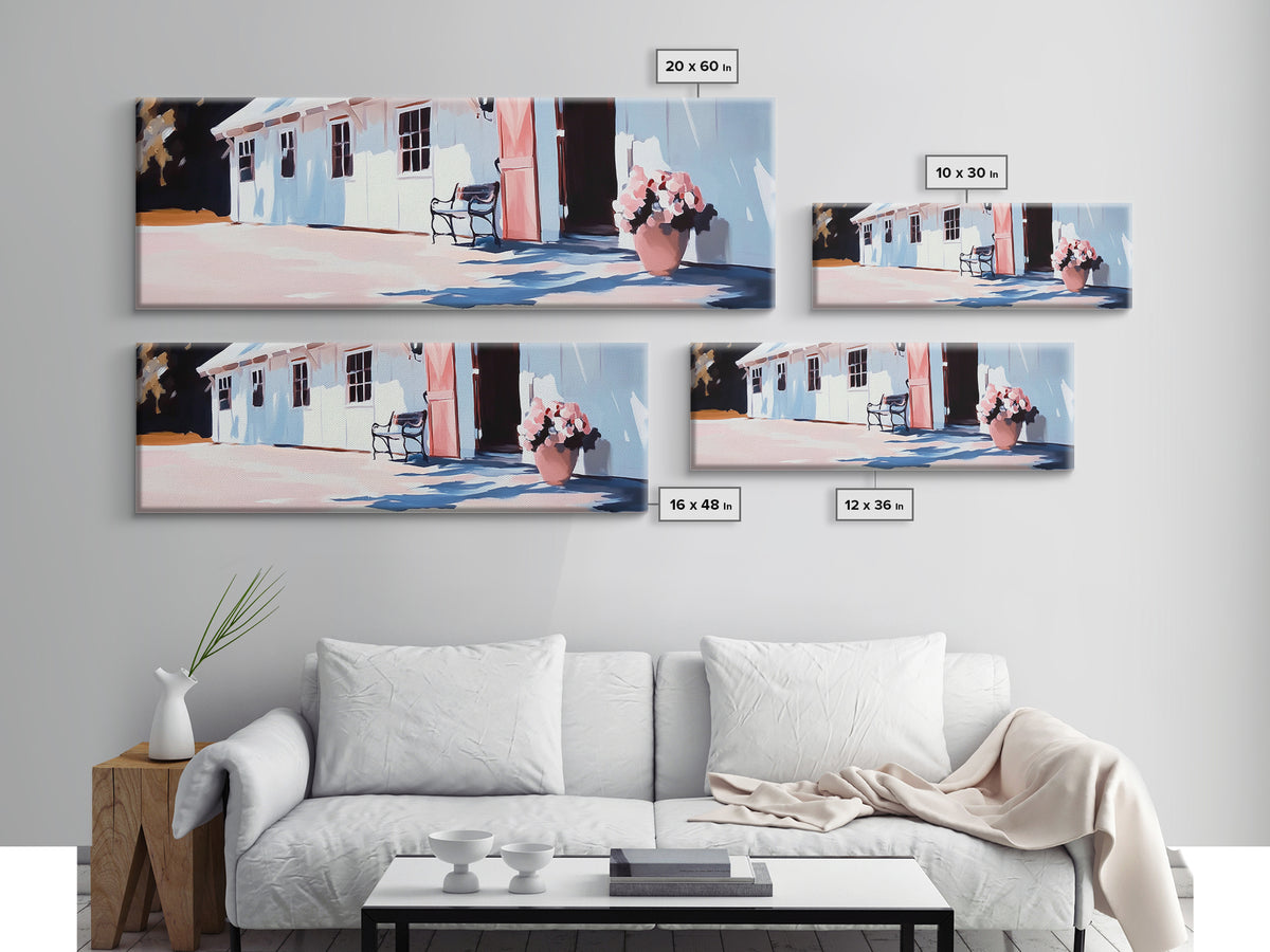 Coastal Barn, rustic farmhouse decor, country wall art, modern country print, neutral home decor, framed canvas print, bedroom art