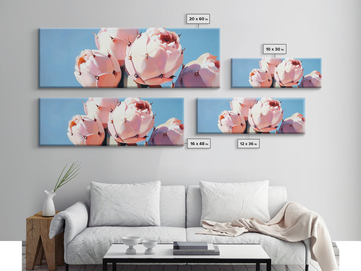 Cactus Flower Art, Desert Boho Decor, Minimalist Nature Painting, Southwest Framed Canvas Print, Rustic Wall Art, Earthy Home Aesthetic