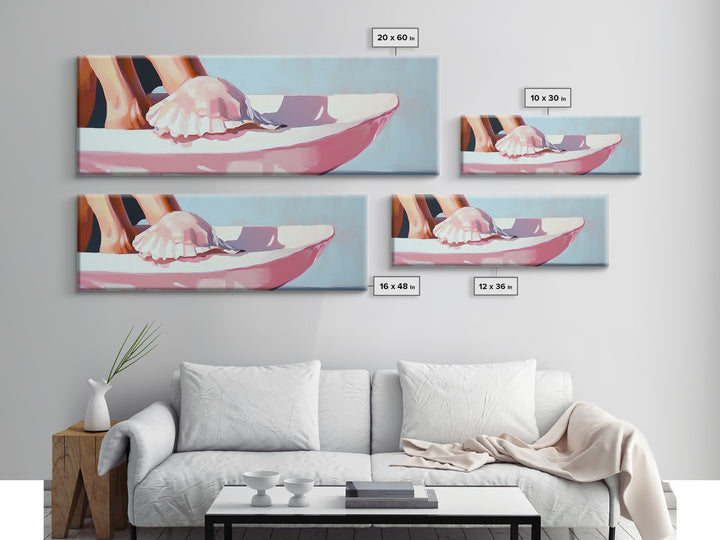 Beach Shell, Coastal Decor, Modern Art, Framed Canvas Print, Pastel Beach Wall Art, Minimalist Ocean Art, Nautical Art, Summer Vibes