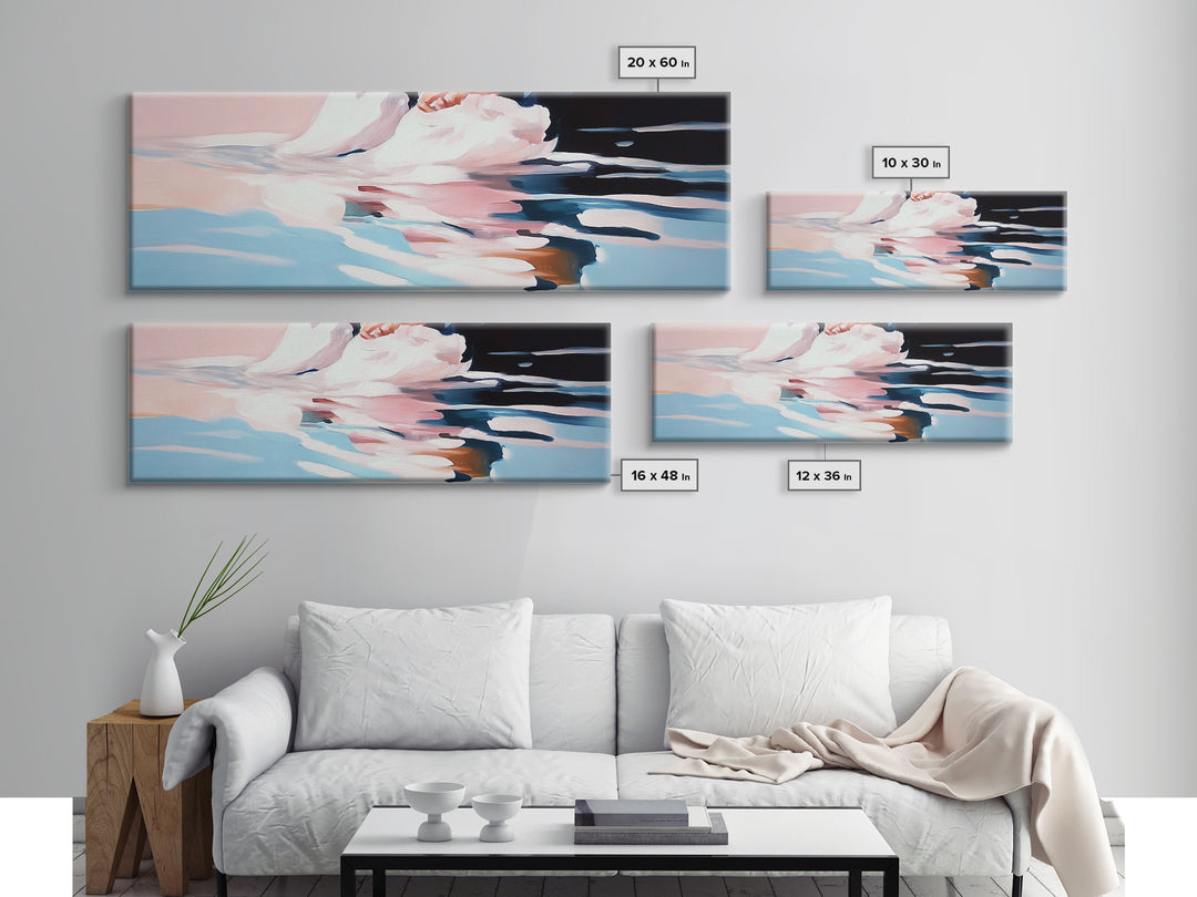 Blurred Reflection, Ocean Serenity, Abstract Art, Canvas Print, Soft Pastel Wall Art, Minimalist Coastal Decor, Tranquil Beach Scene