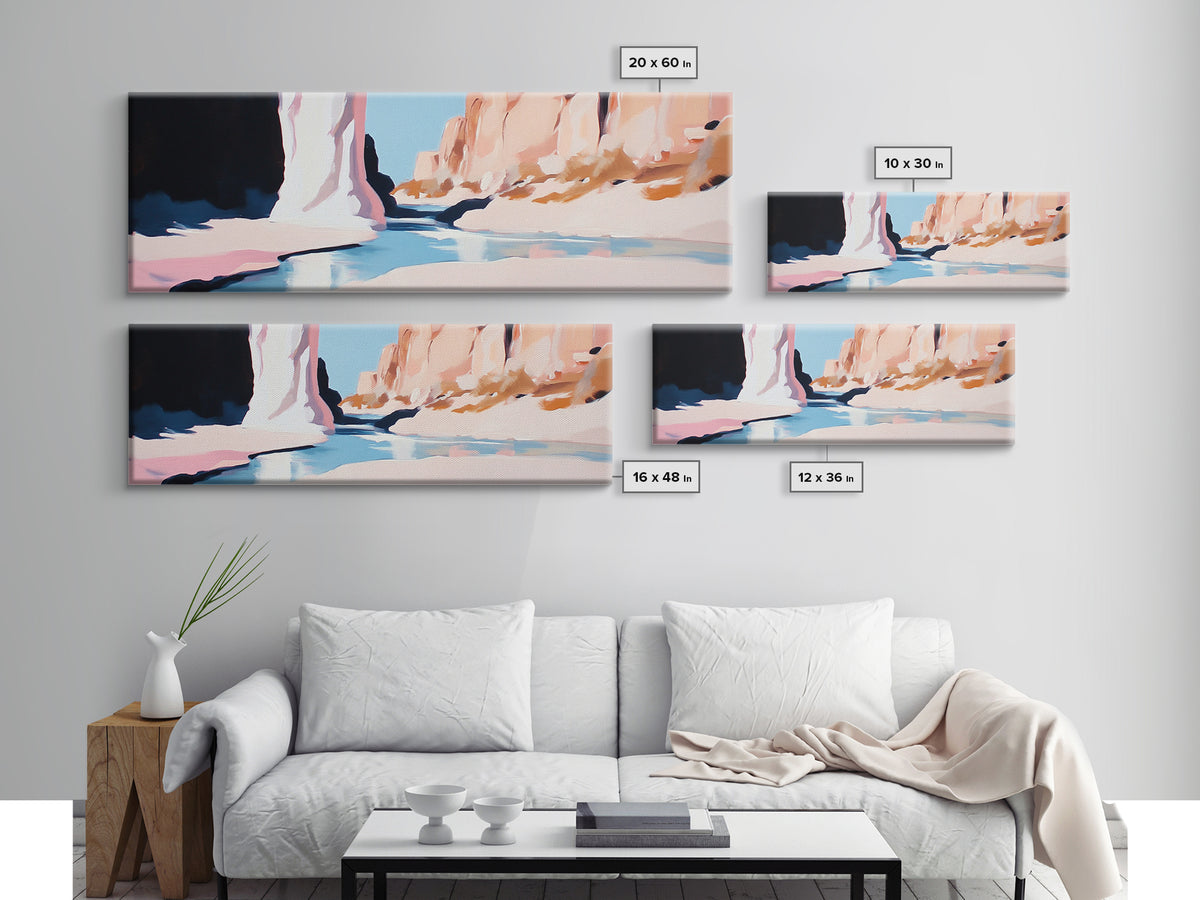 Canyon River, Desert Landscape, Nature Art, Framed Canvas Print, Earthy Tones, Nature Decor, Southwestern Wall Art, Modern Landscape Art