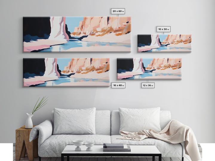 Canyon River, Desert Landscape, Nature Art, Framed Canvas Print, Earthy Tones, Nature Decor, Southwestern Wall Art, Modern Landscape Art