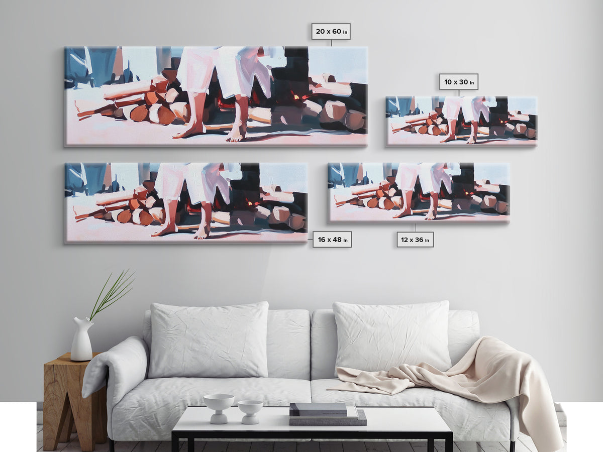 Beach Reflections, Ocean Shore, Summer Vibes, Framed Canvas Print, Coastal Wall Decor, Seascape Painting, Minimalist Beach Art