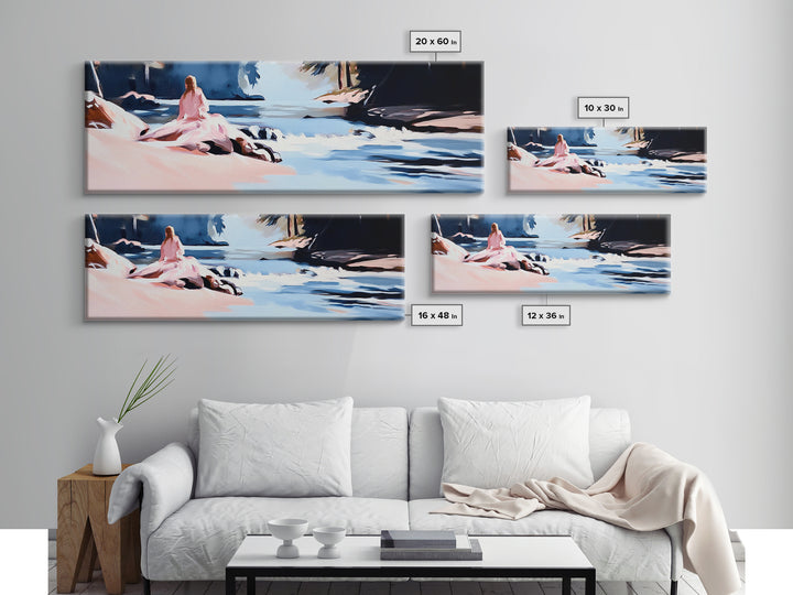 Riverside Serenity, Tranquil Landscape, Nature Lover Decor, Zen Aesthetic, Framed Canvas Print, Rustic Living Room Wall Art