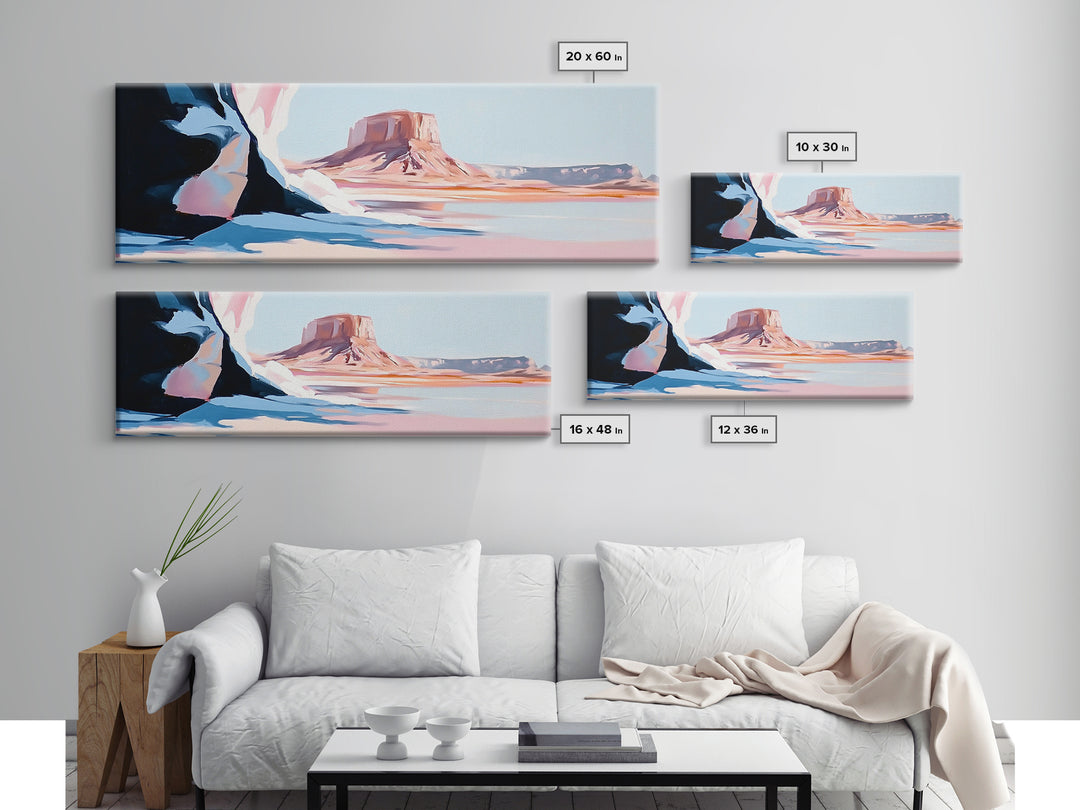 Desert Scene, Western Landscape, Minimalist Art, Framed Canvas Print, Modern Home Decor, Boho Wall Art, Office Wall Art, Nature Print