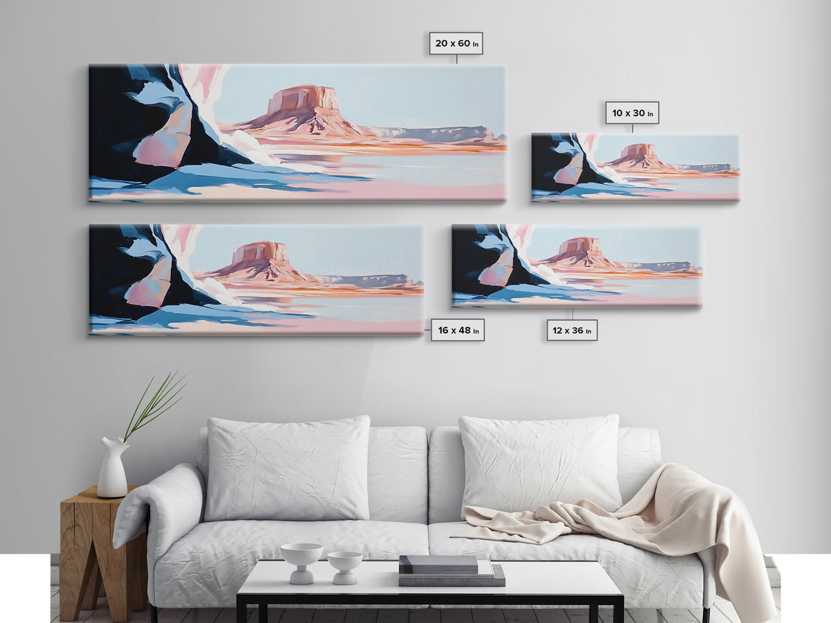 Desert Scene, Western Landscape, Minimalist Art, Framed Canvas Print, Modern Home Decor, Boho Wall Art, Office Wall Art, Nature Print