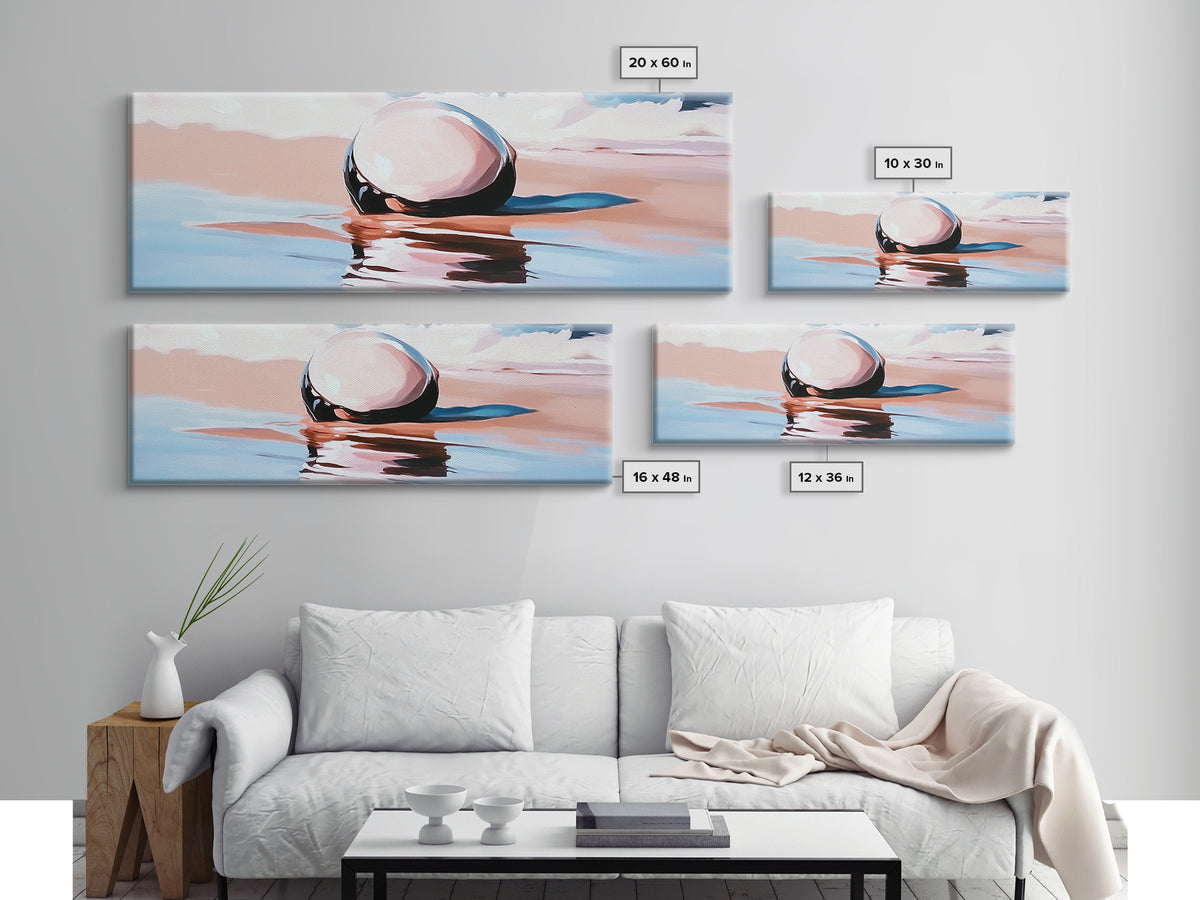 Ocean Reflection, Beach Art, Coastal Decor, Canvas Print, Minimalist Wall Art, Modern Seascape, Nautical Art, Bedroom Wall Art
