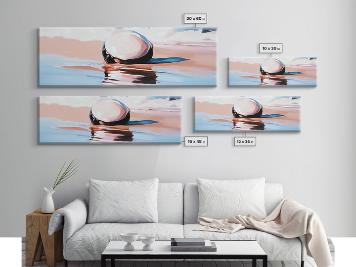 Ocean Reflection, Beach Art, Coastal Decor, Canvas Print, Minimalist Wall Art, Modern Seascape, Nautical Art, Bedroom Wall Art