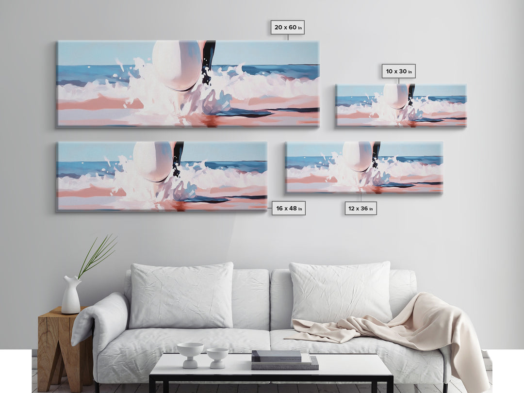 Coastal Serenity, Ocean View, Beach Art, Framed Canvas Print, Minimalist Coastal Decor, Seaside Painting, Nautical Home Wall Art