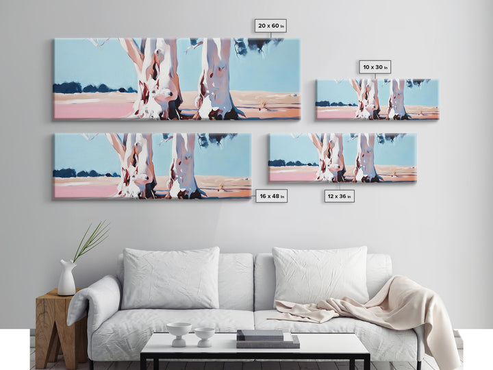 Desert Trees, Minimalist Landscape, Rustic Home Decor, Framed Canvas Print, Living Room Wall Art, Boho Aesthetic, Neutral Nature Art