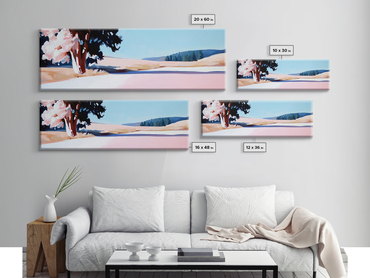 Blooming Tree, Nature Landscape, Spring Art, Framed Canvas Print, Living Room Wall Art, Impressionist Painting, Minimalist Decor