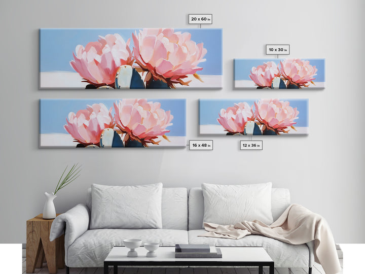 Cactus Blooms, Southwest Wall Art, Boho Home Decor, Canvas Print, Nature Inspired Art, Desert Flowers, Pink Floral Aesthetic