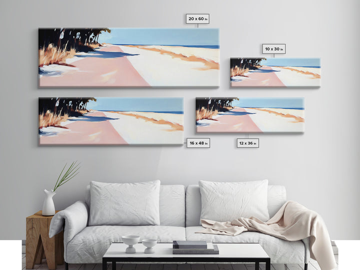 Beach Path, Sand Dunes, Coastal Landscape, Office Wall Art, Minimalist Seascape, Neutral Aesthetic, Framed Canvas Print, Modern Home Design